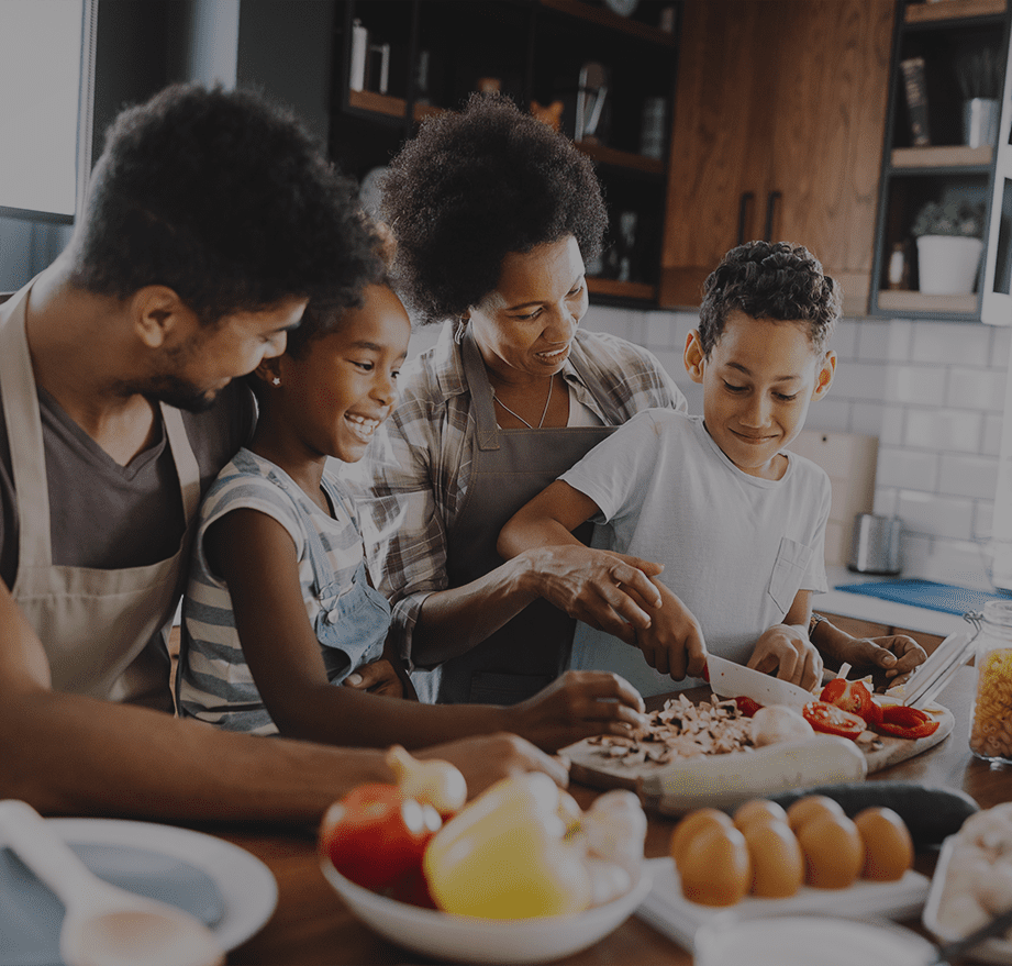 Family Preparing Food in the Kitchen